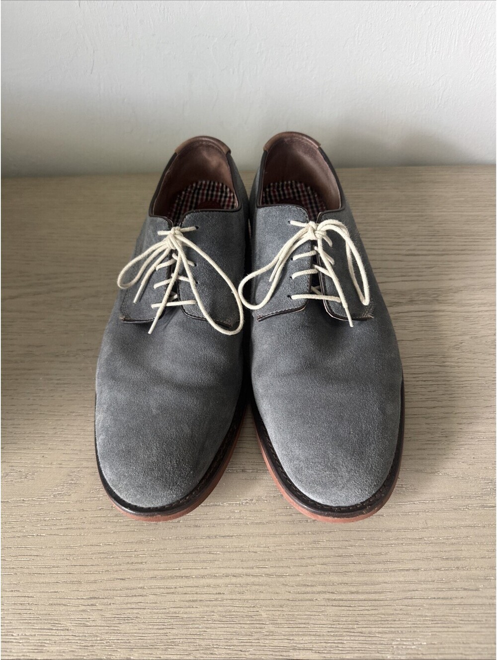 Men’s Johnston & Murphy Ashby Plain Toe Oxford Grey Suede Shoes